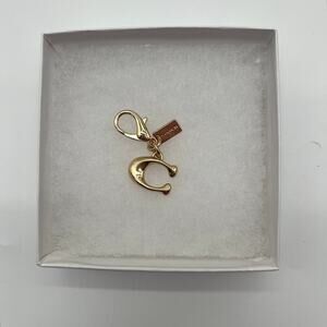 COACH Signature Bag Charm with Micro Hangtag, Gold